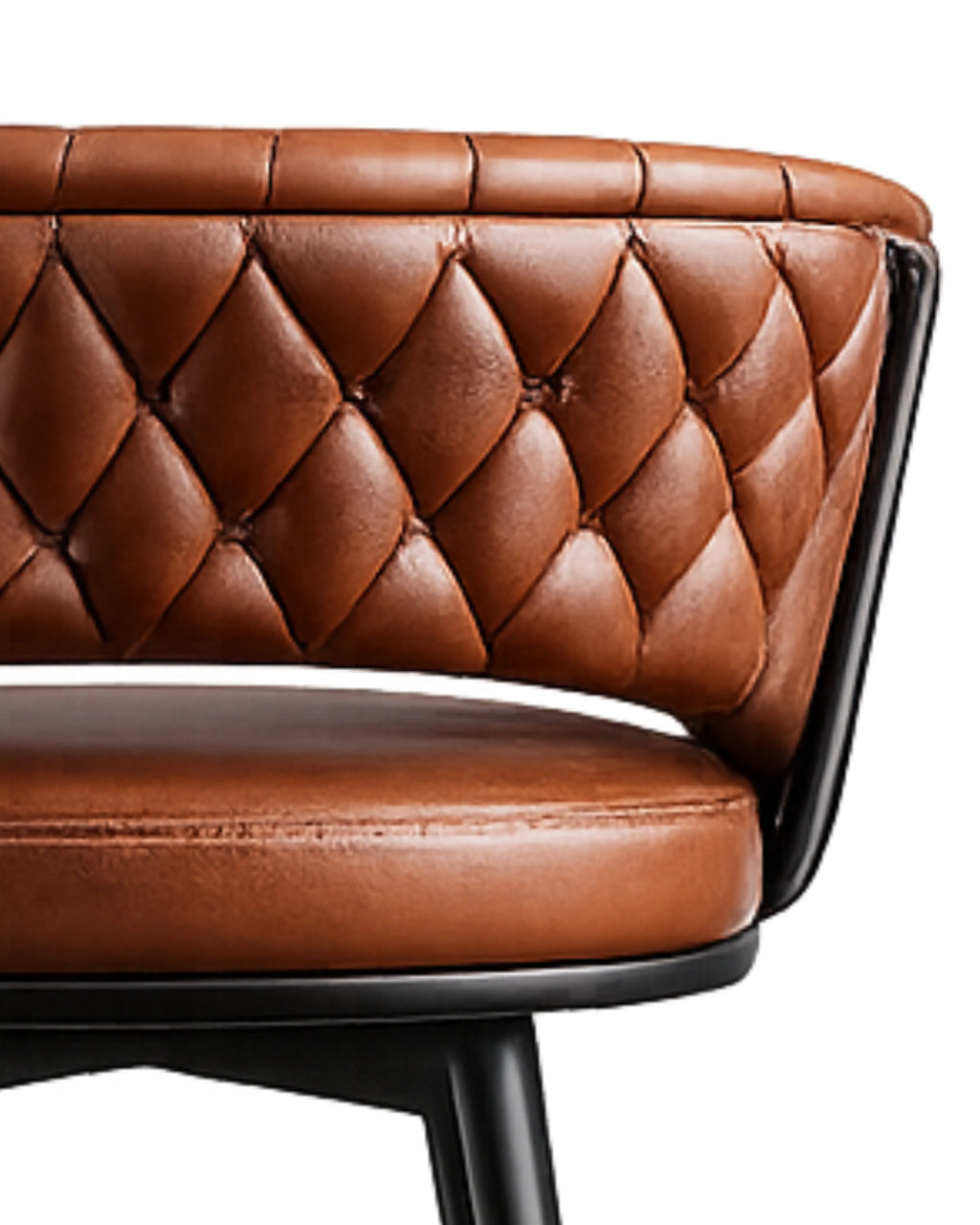Merivo Contemporary Tan Leatherette Bar Chair with Stainless Steel Base