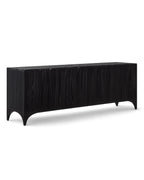 Velcero Black Oak Media Console with Natural Marble Top