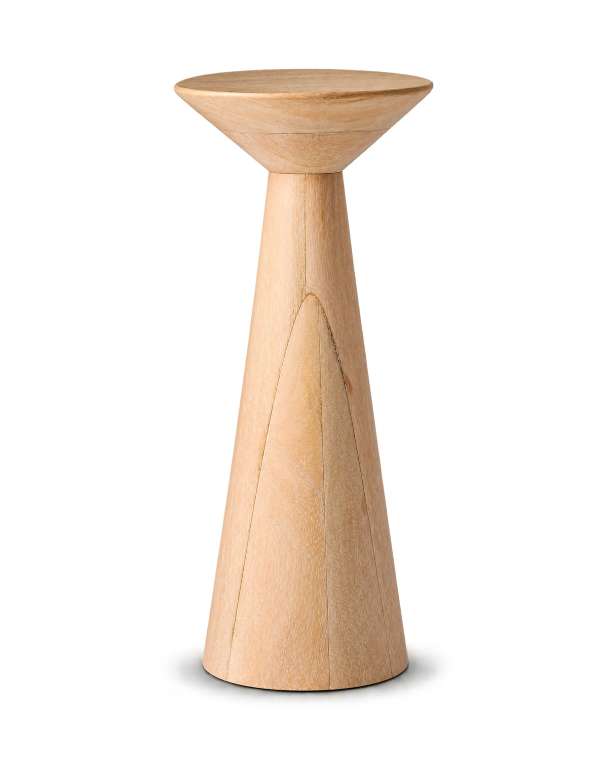 Solenna Almond Mist Solid Wood Pedestal Side Table