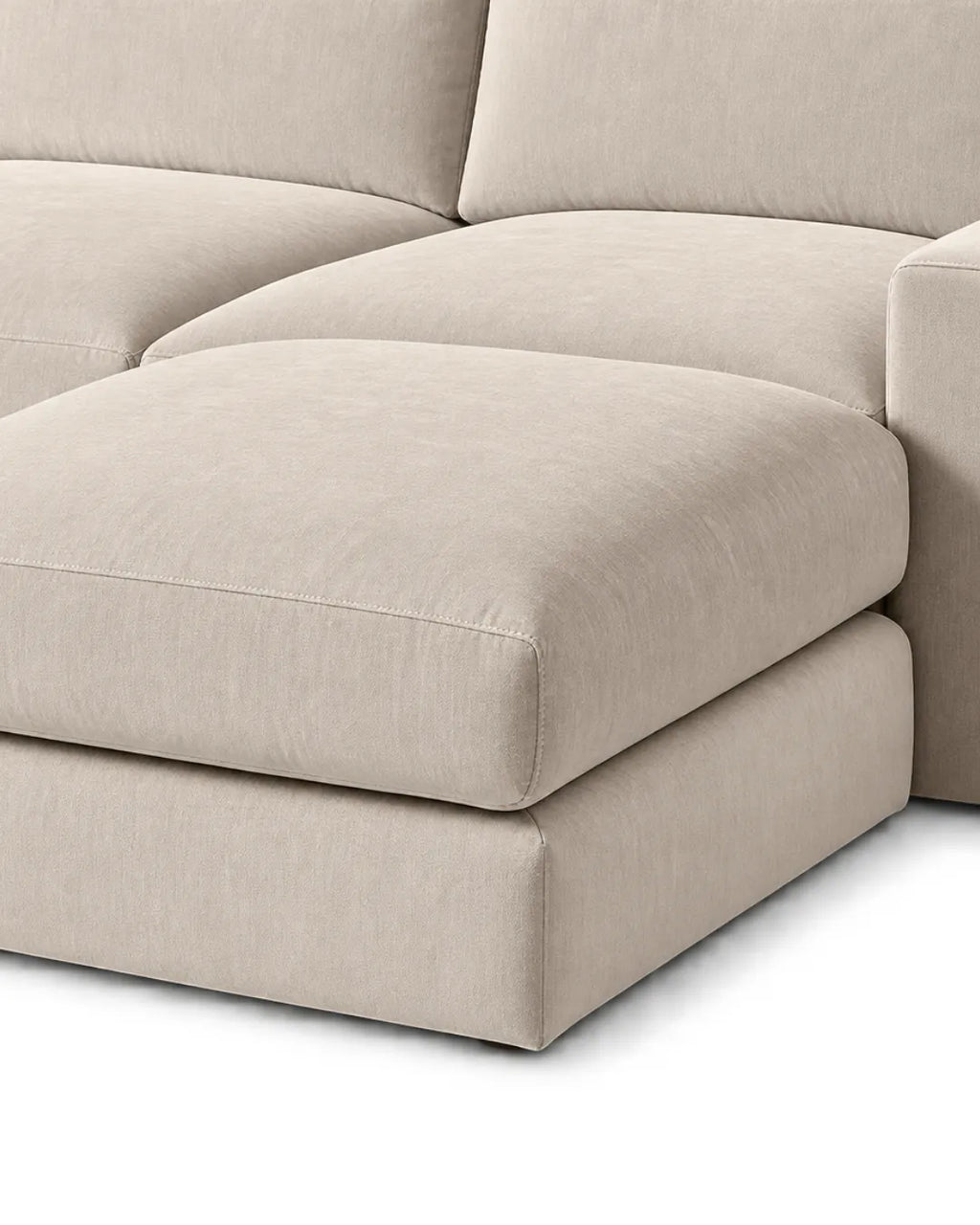 Lumarex Modular Performance Velvet Sectional Sofa with Ottoman