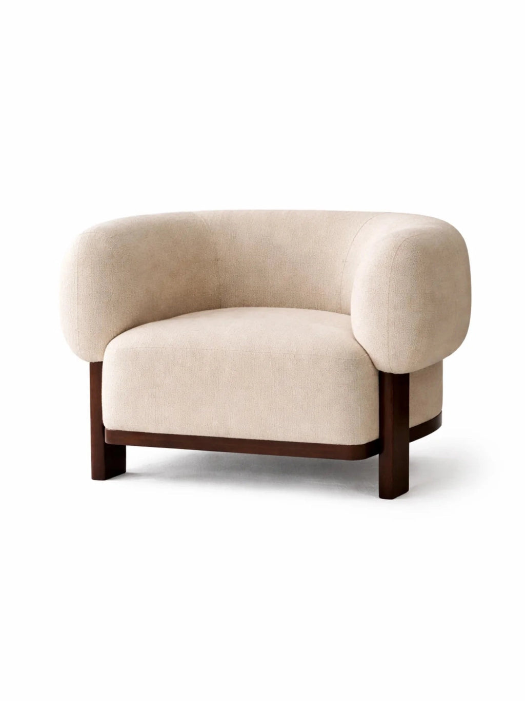 Averique Modern Three-Legged Solid Teak Wood Lounge Chair
