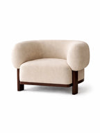 Averique Modern Three-Legged Solid Teak Wood Lounge Chair