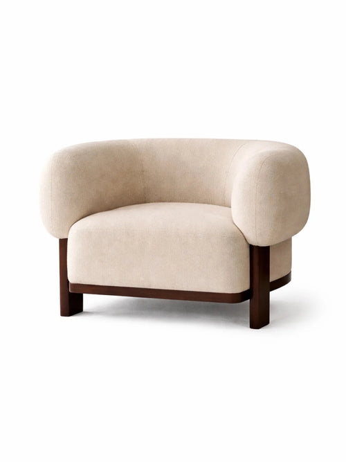 Averique Modern Three-Legged Solid Teak Wood Lounge Chair