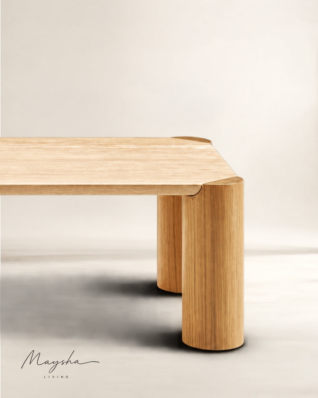 MERIQUE Premium Travertine Stone Coffee Table