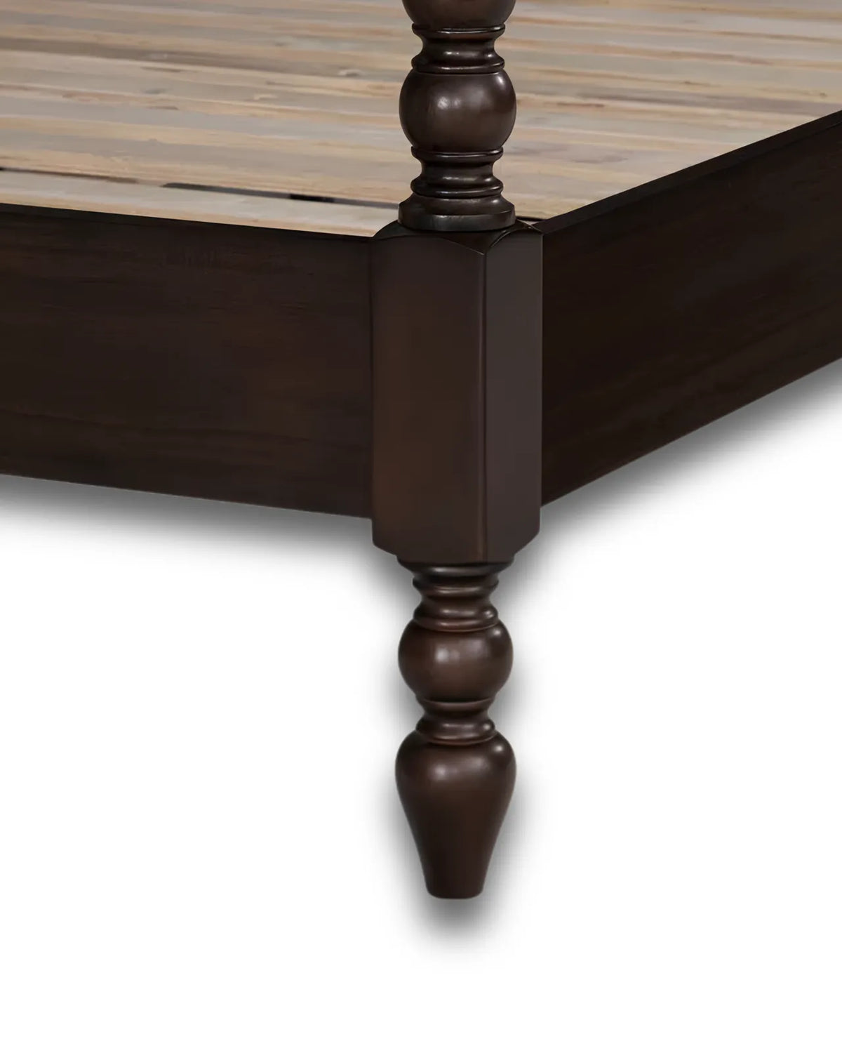 Aldoren Espresso Walnut Solid Wood Spindle Poster Bed