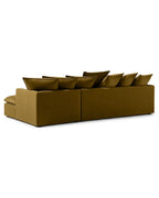 Zevrano Performance Velvet L-Shaped Sectional Sofa with Chaise