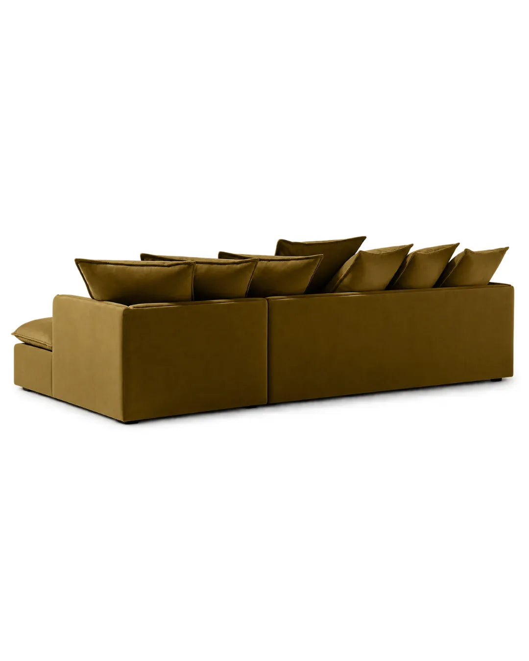 Zevrano Performance Velvet L-Shaped Sectional Sofa with Chaise