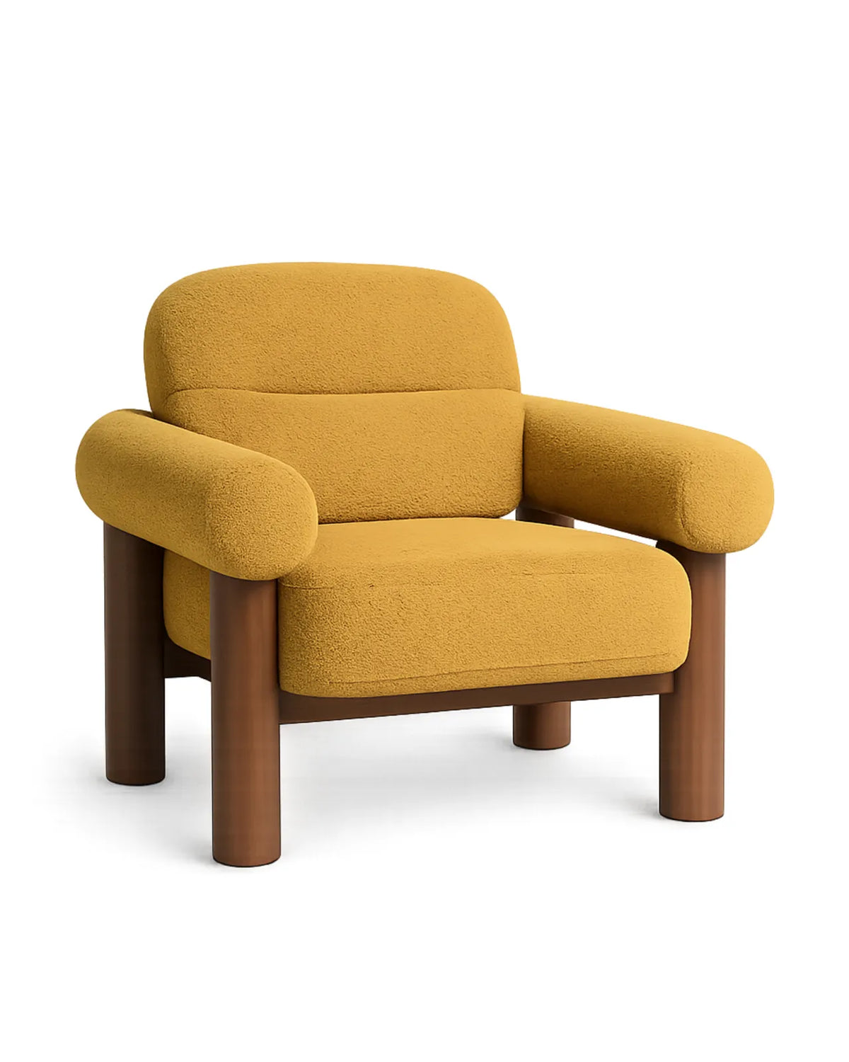 Viresto Ochre Lounge Chair Oak Wood