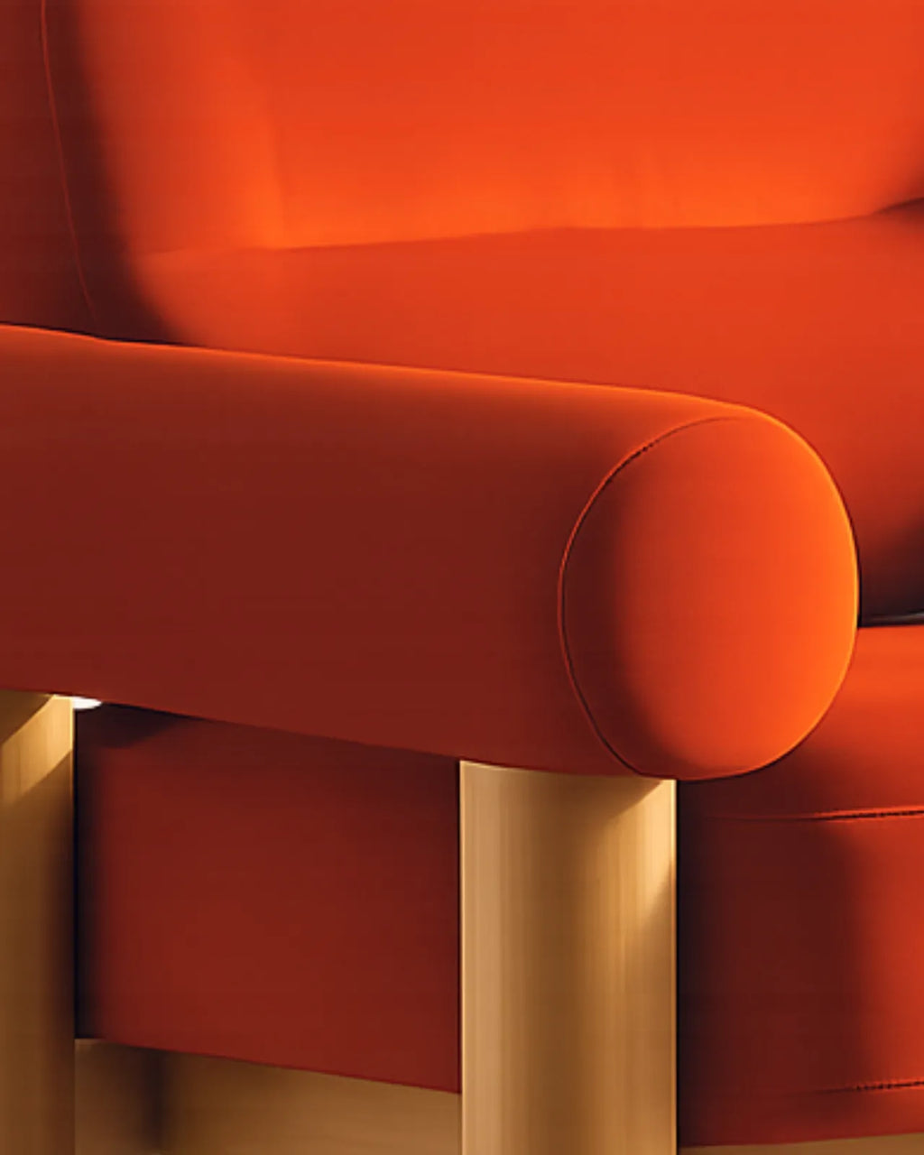 Viresto Terracotta Lounge Chair Oak Wood