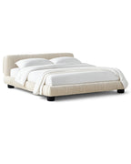 Striova Ruched Velvet Low-Profile Bed