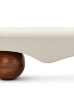 Merastra Asymmetrical Solid Teakwood Upholstered Bench
