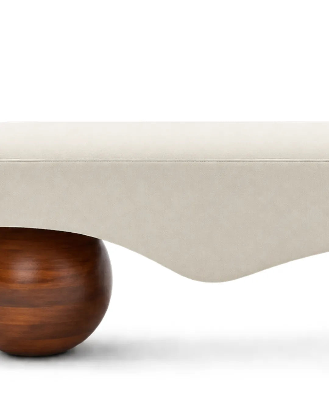 Merastra Asymmetrical Solid Teakwood Upholstered Bench