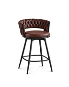 Merivo Contemporary Espresso Leatherette Bar Chair with Stainless Steel Base