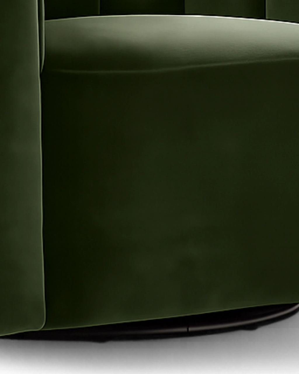 Veloura Olive Channel-Tufted Bouclé Swivel Accent Chair