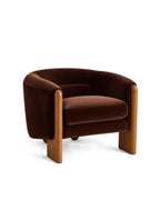 Sorvique Velvet Lounge Chair with Solid Wood Legs