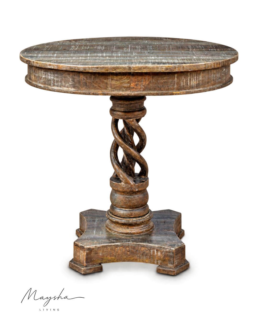 Spirelle Solid Wood Dining Table with Twisted Column