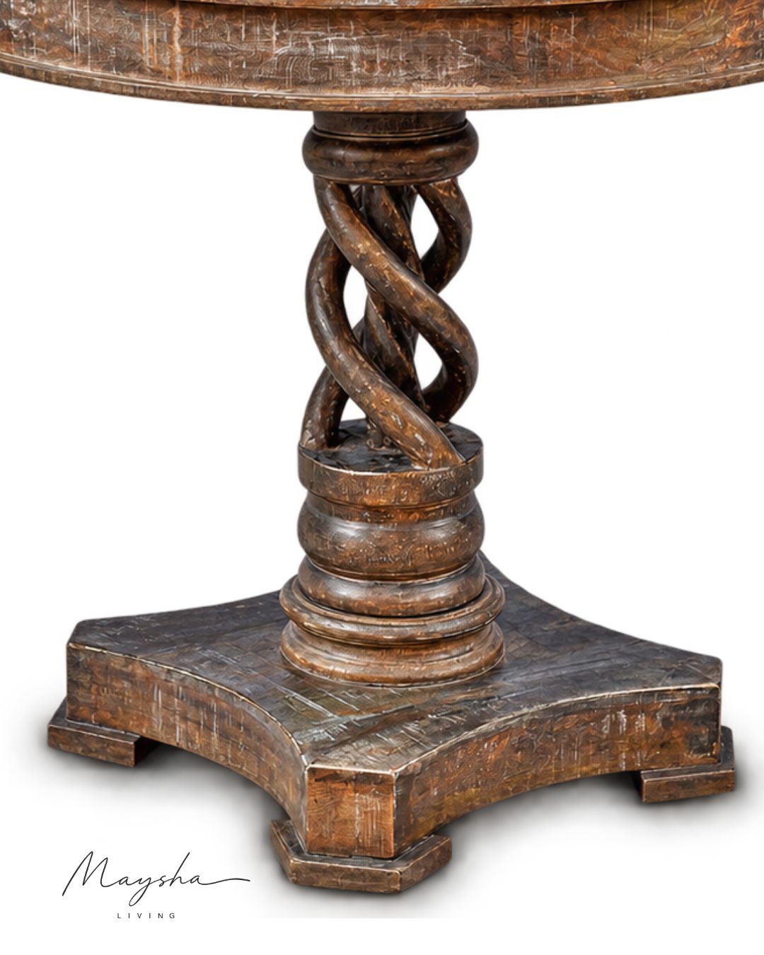 Spirelle Solid Wood Dining Table with Twisted Column