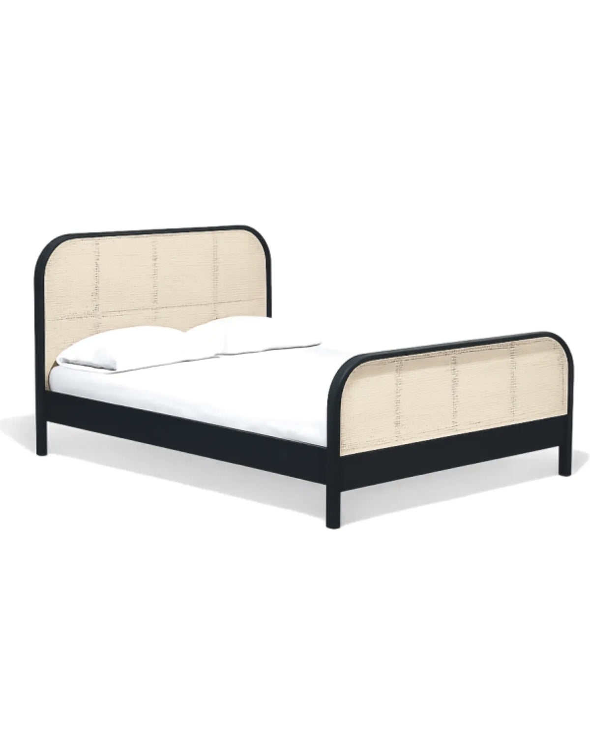 Canovra Solid Wood & Handwoven Cane Bed