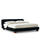 Striova Blue Velvet Low-Profile Bed