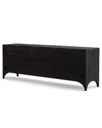 Velcero Black Oak Media Console with Natural Marble Top