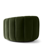 Veloura Olive Channel-Tufted Bouclé Swivel Accent Chair