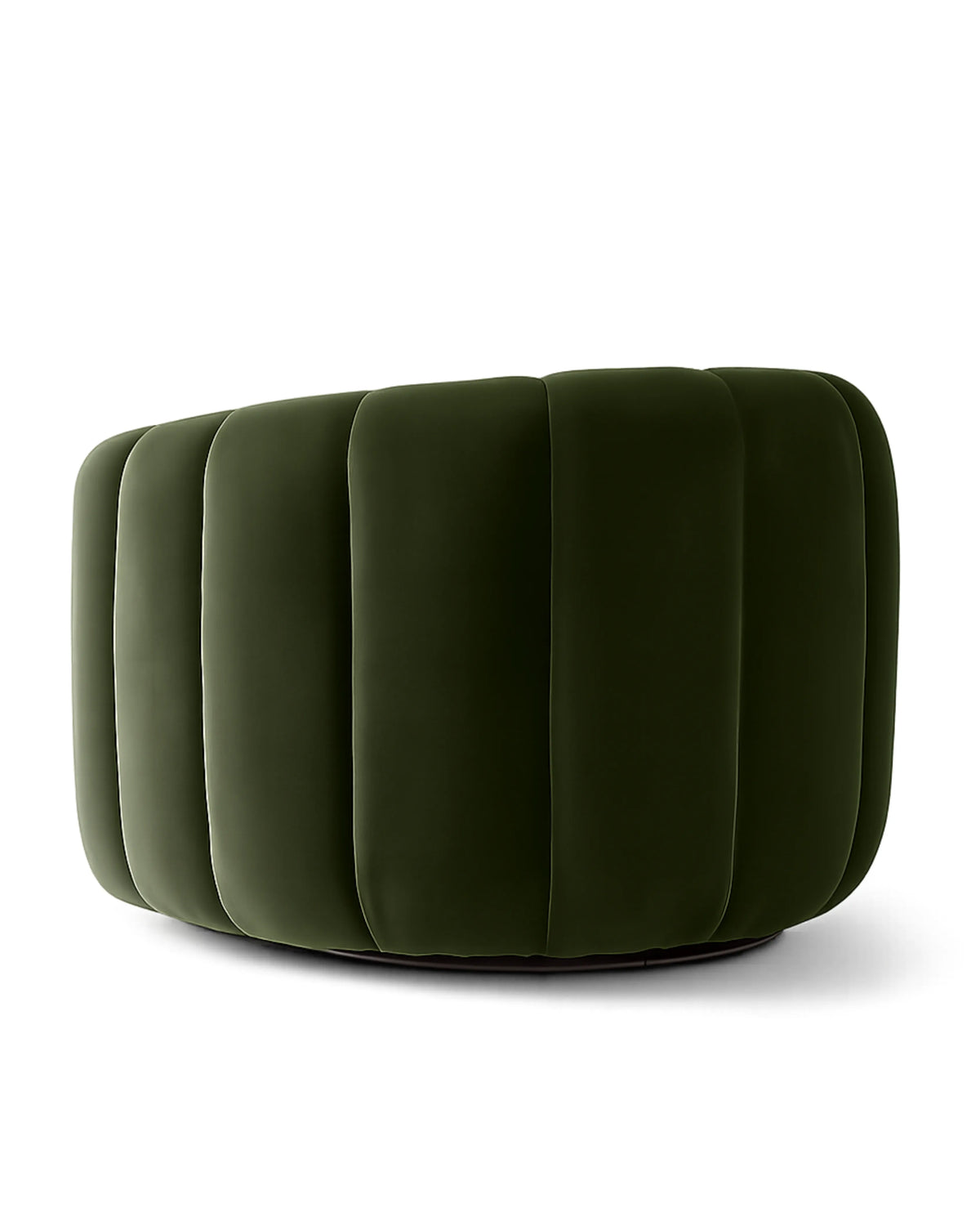 Veloura Olive Channel-Tufted Bouclé Swivel Accent Chair