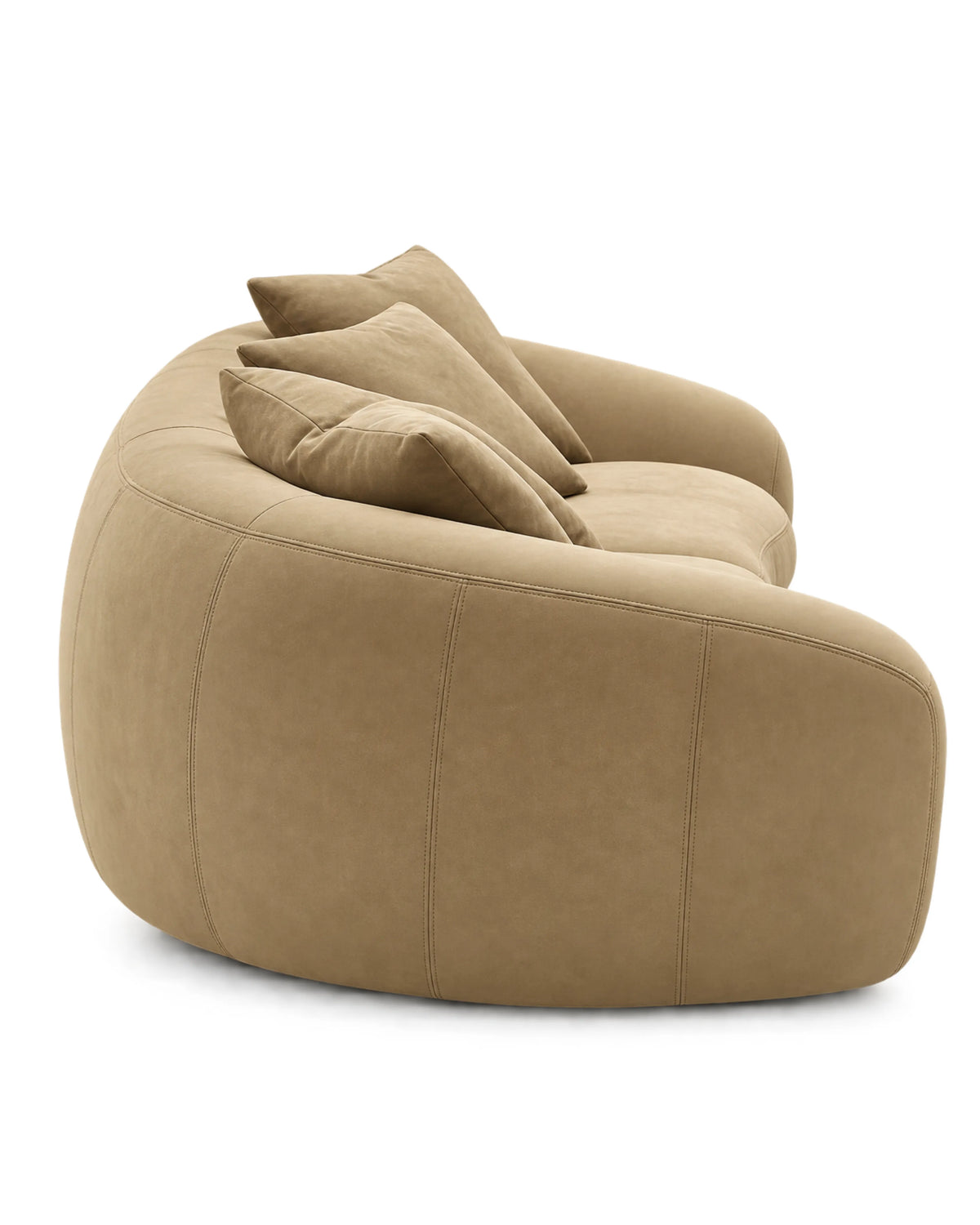 Elyndra Curved Leather Sofa