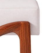 Velnaro Upholstered Solid Teakwood Accent Linen Stool