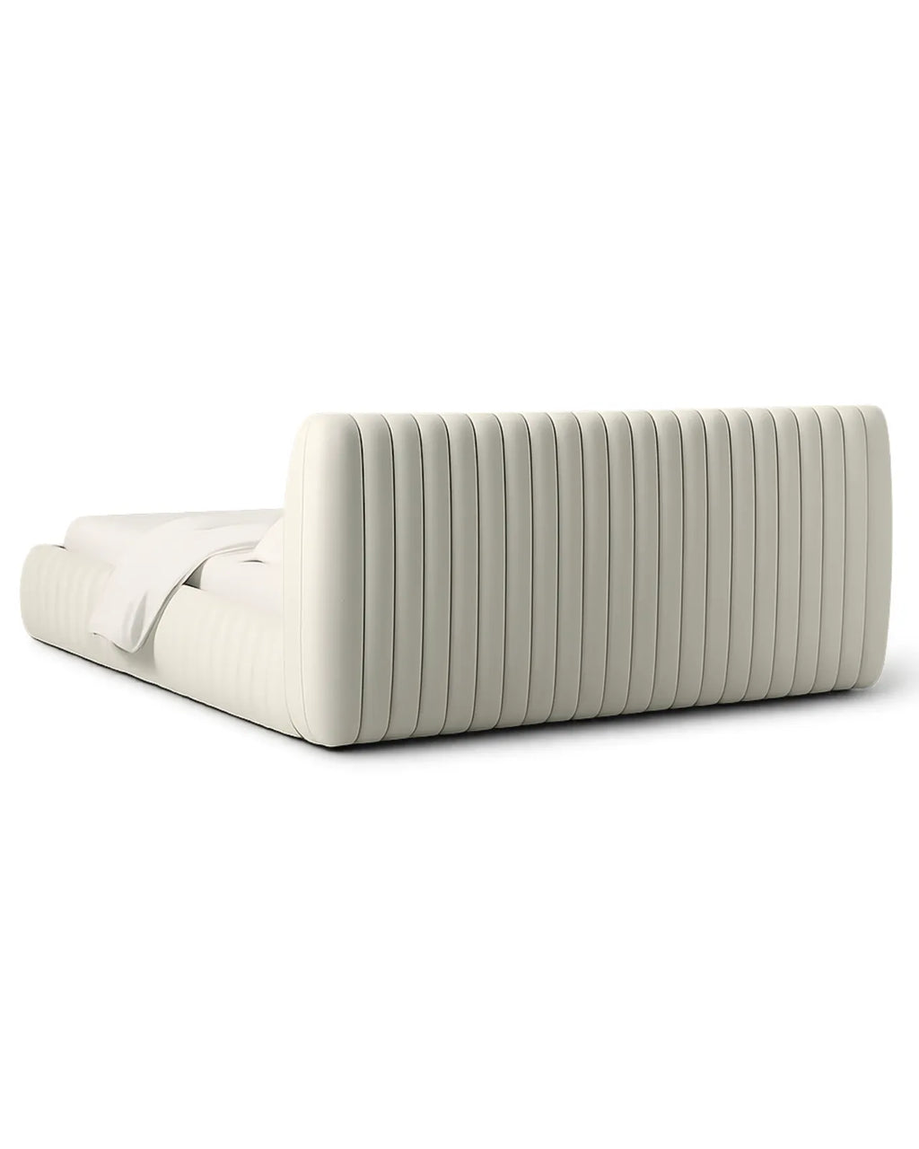 Rovique Chalk Velvet Channel-Tufted Performance Fabric Bed