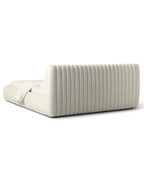 Rovique Chalk Velvet Channel-Tufted Performance Fabric Bed