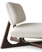 Corvessa Upholstered Accent Chair in Solid Teak Wood
