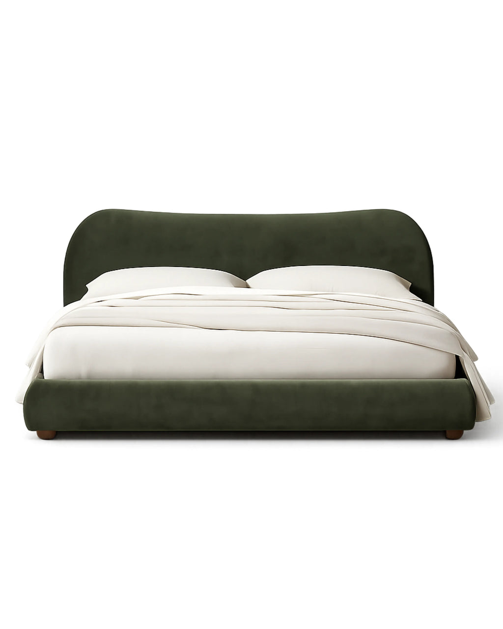 Avyelle Curved Upholstered Camel-Back Moss Bed