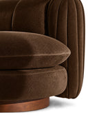 VORIXA Swivel Linen Chenille Umber Lounge Chair