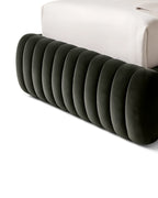 Rovique Forest Velvet Channel-Tufted Performance Fabric Bed