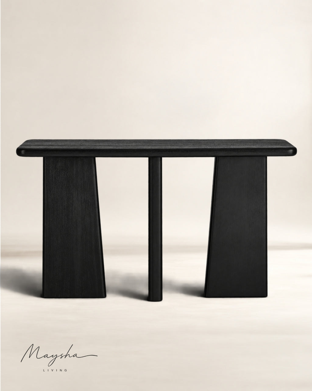 Zalvren Solid Wood Geometric Console Table