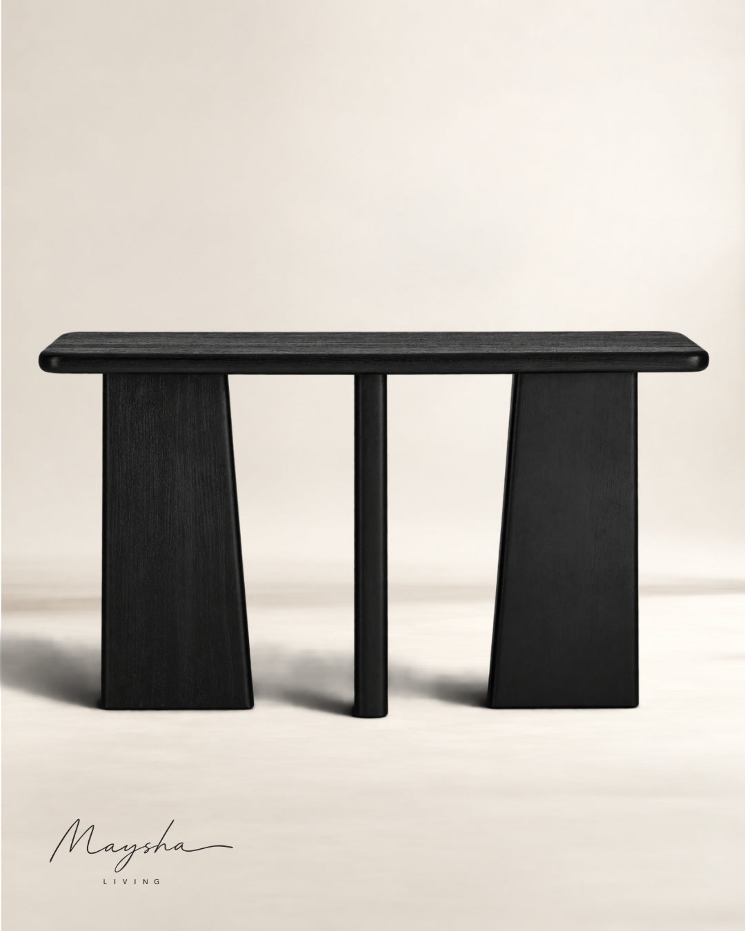 Zalvren Solid Wood Geometric Console Table