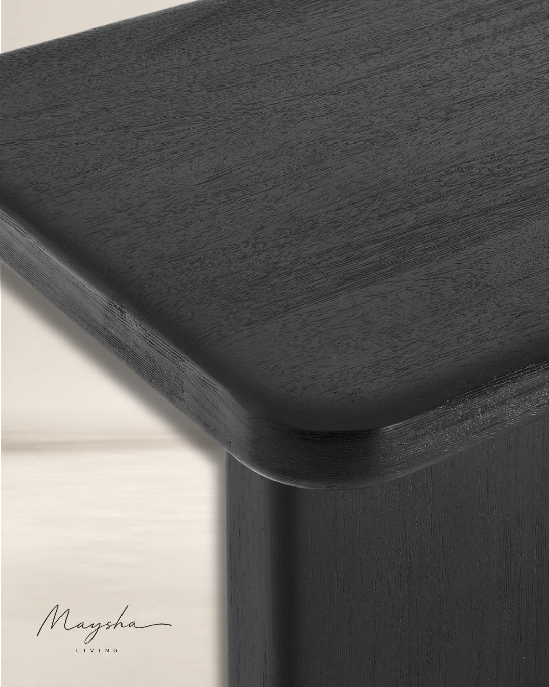 Zalvren Solid Wood Geometric Console Table