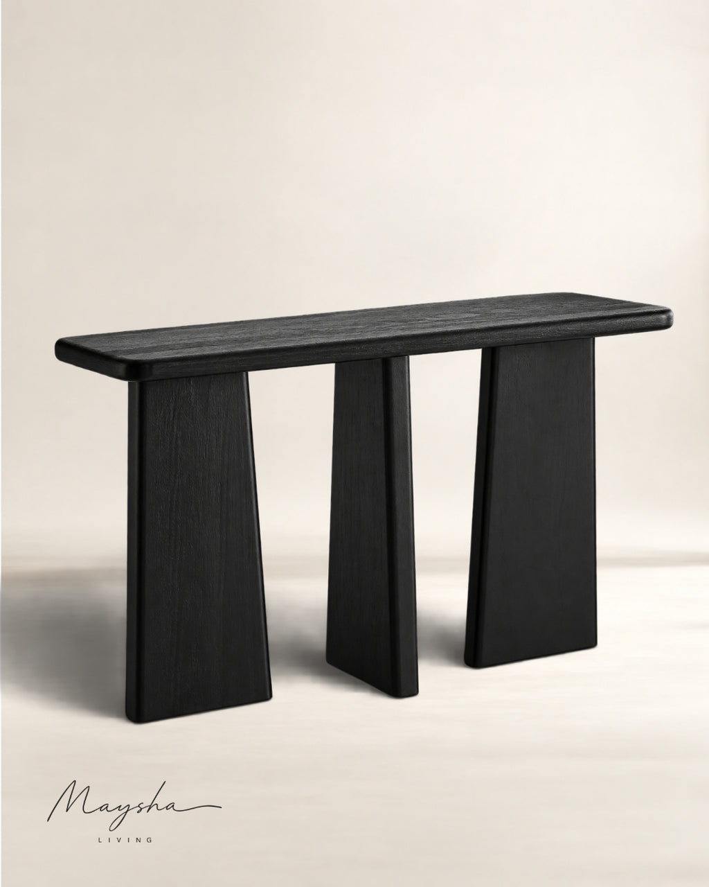 Zalvren Solid Wood Geometric Console Table
