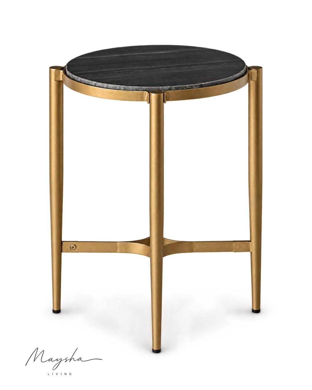 Orvella Round Side Table with Black Top