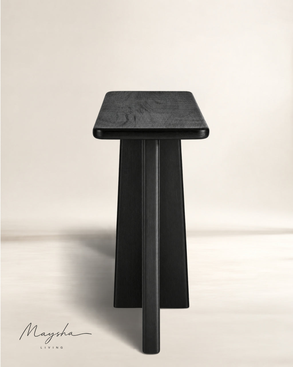 Zalvren Solid Wood Geometric Console Table