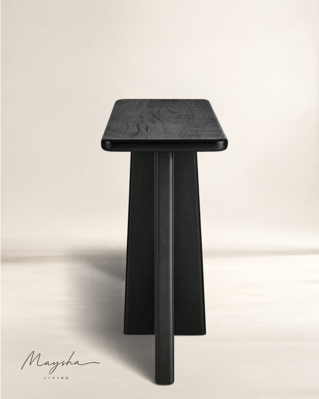 Zalvren Solid Wood Geometric Console Table