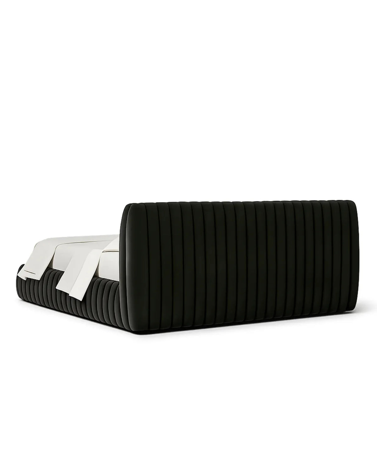 Rovique Forest Velvet Channel-Tufted Performance Fabric Bed