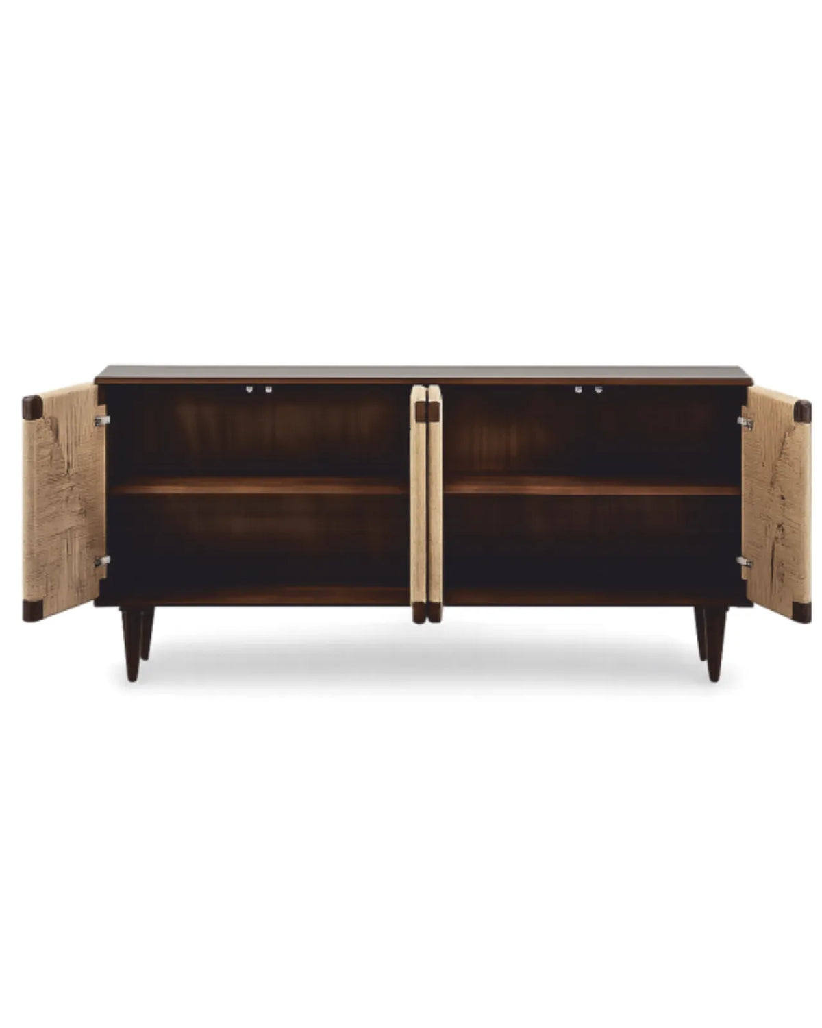 Bravik Mango Wood Sideboard with Jute Doors