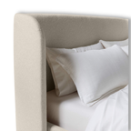 Orivelle Shelter Headboard Fabric Bed - Warm Cream Bouclé