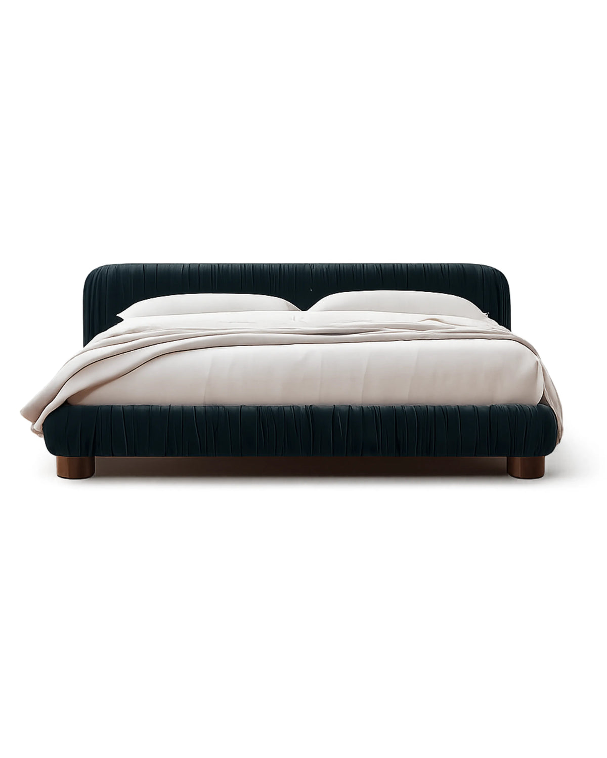 Striova Blue Velvet Low-Profile Bed