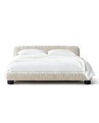 Striova Ruched Velvet Low-Profile Bed
