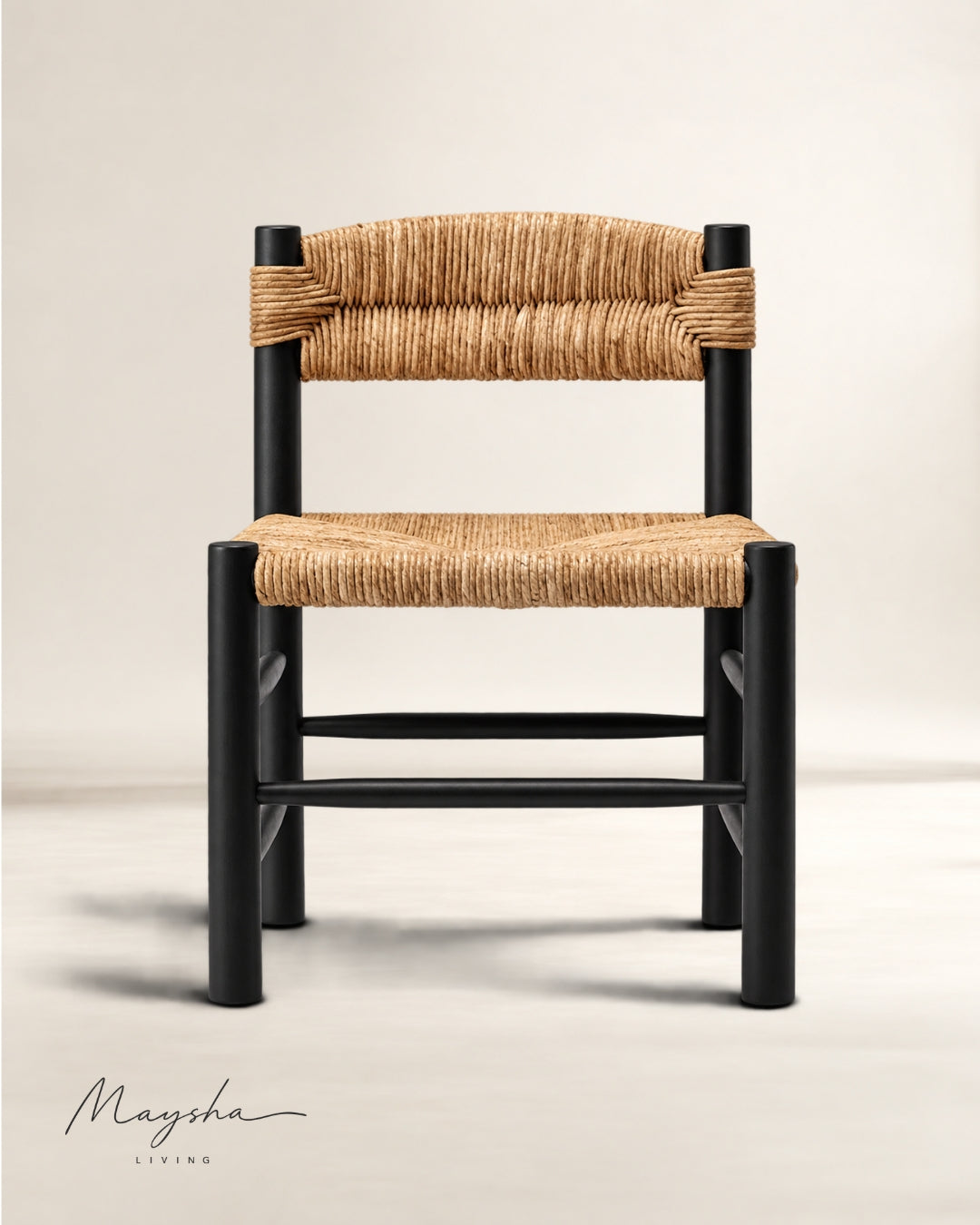 Kyranis Solid Wood Dining Chair with Handcrafted Seat