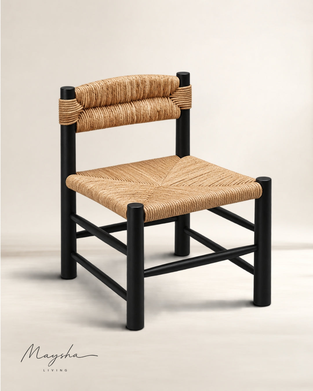 Kyranis Solid Wood Dining Chair with Handcrafted Seat