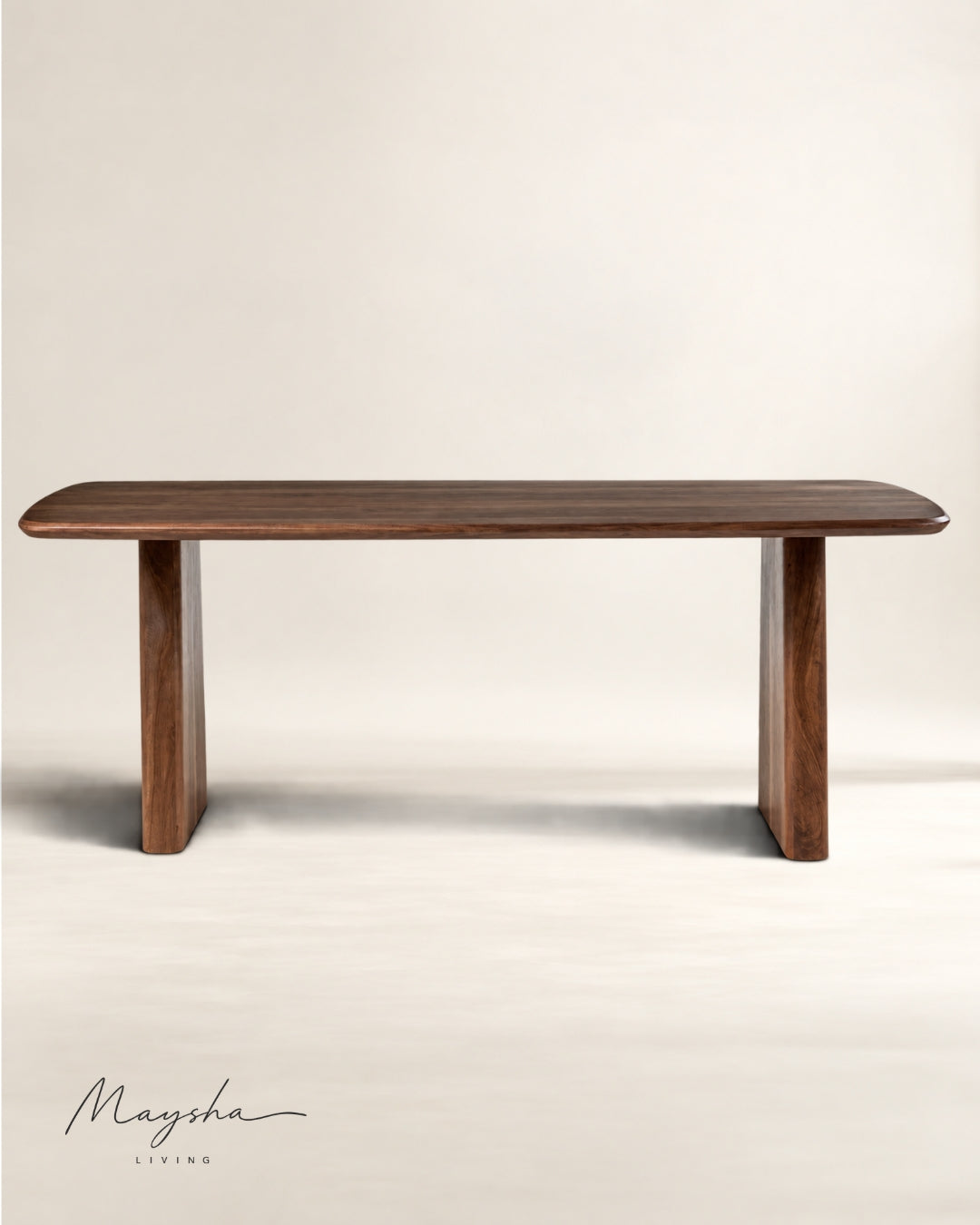 Tharvix Solid Wood Dining Table with Subtle Metal Accents