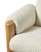 Caelora Faux Shearling Accent Chair in Solid Ash Wood
